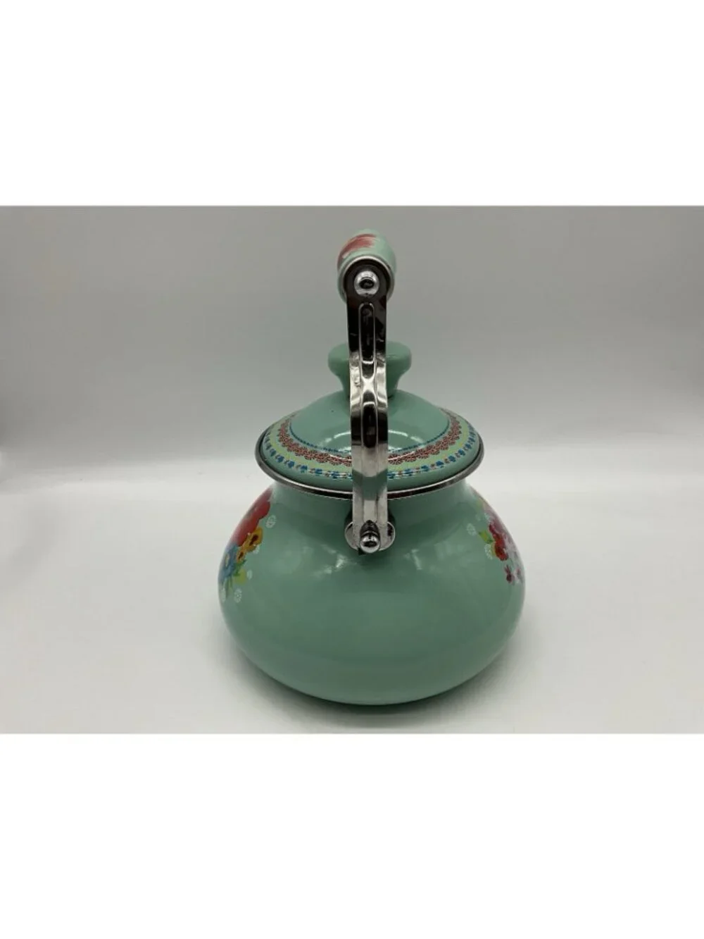 Pioneer Woman Breezy Blossom Cottage Tea Kettle Floral Enamel On Steel 1.9-Quart